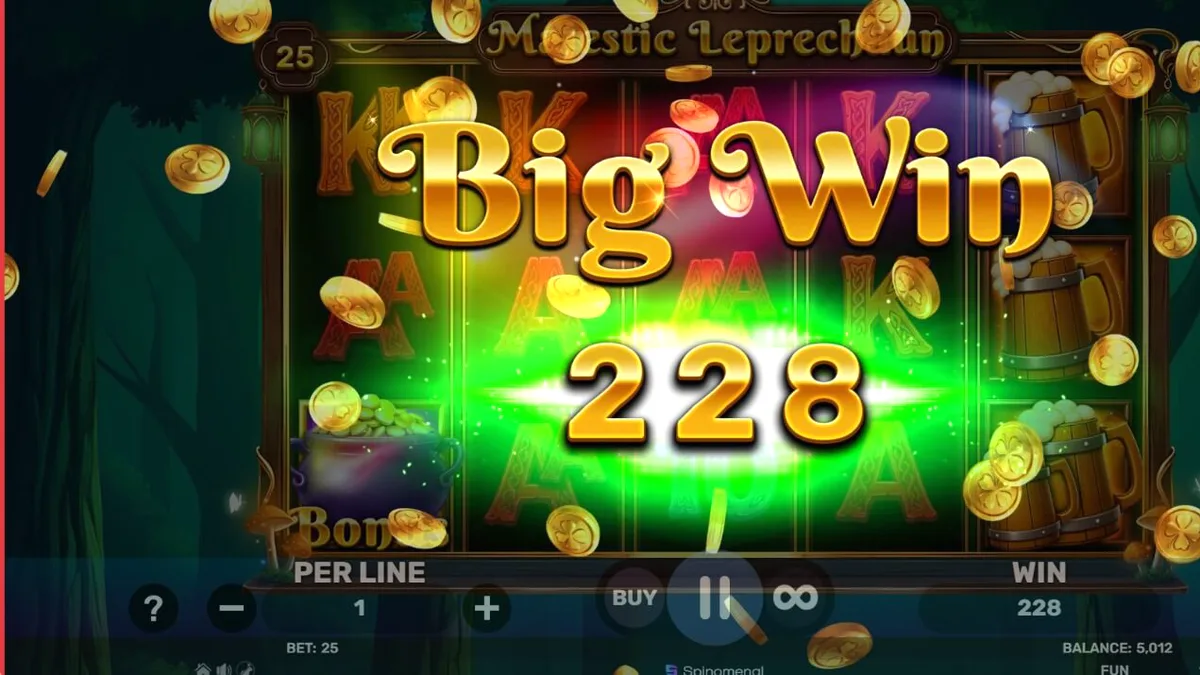 Tampilan antarmuka slot Majestic Leprechaun di perangkat seluler