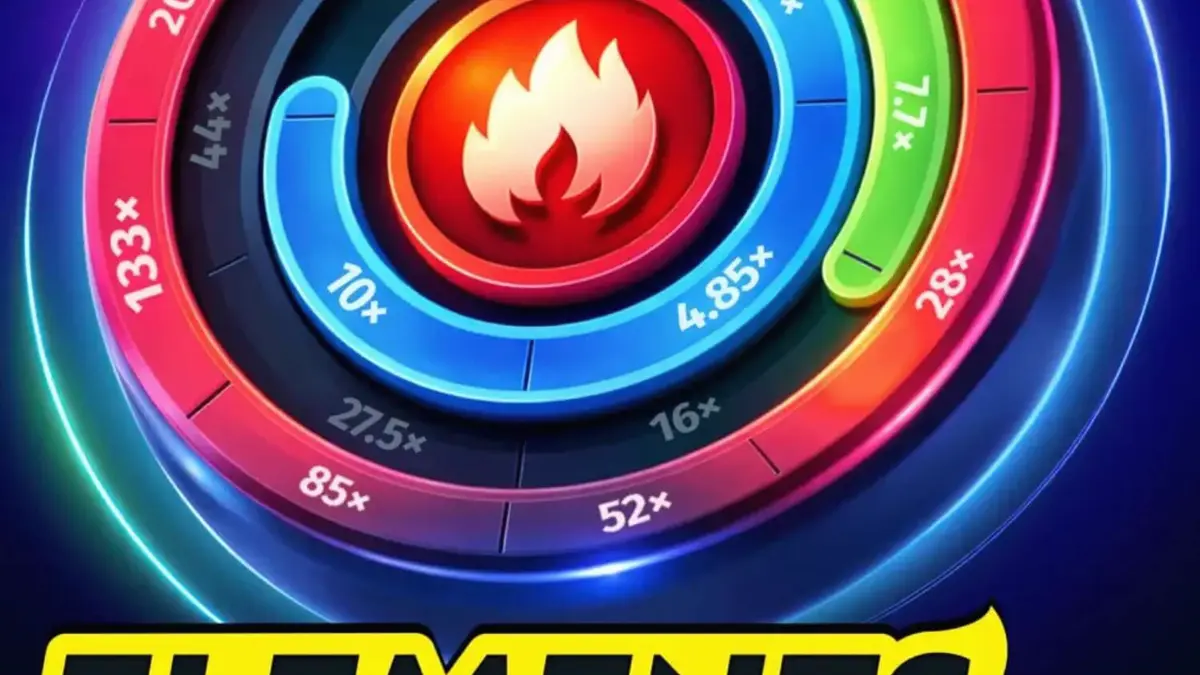 Tampilan antarmuka slot Elements of Power dengan elemen alam yang bercahaya